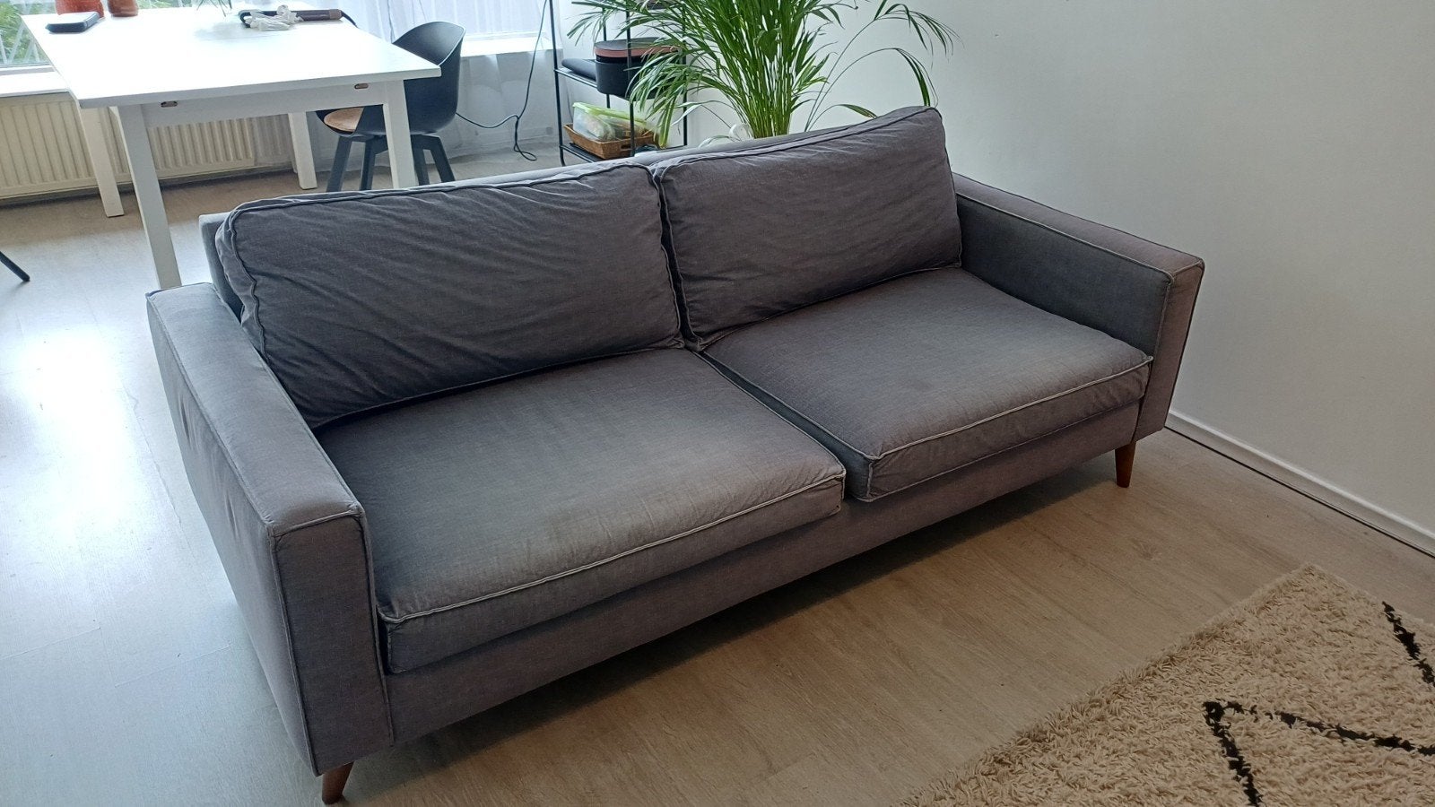 Kwantum bank - Grijze tweezitsbank, Ophalen, Gebruikt, 150 tot 200 cm, Tweepersoons