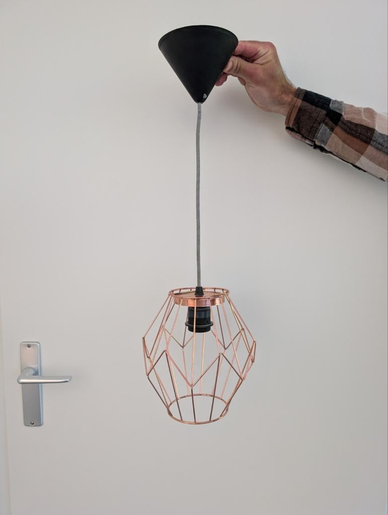 Hanglamp brons/zwart, Ophalen of Verzenden, Zo goed als nieuw, Metaal, Minder dan 50 cm
