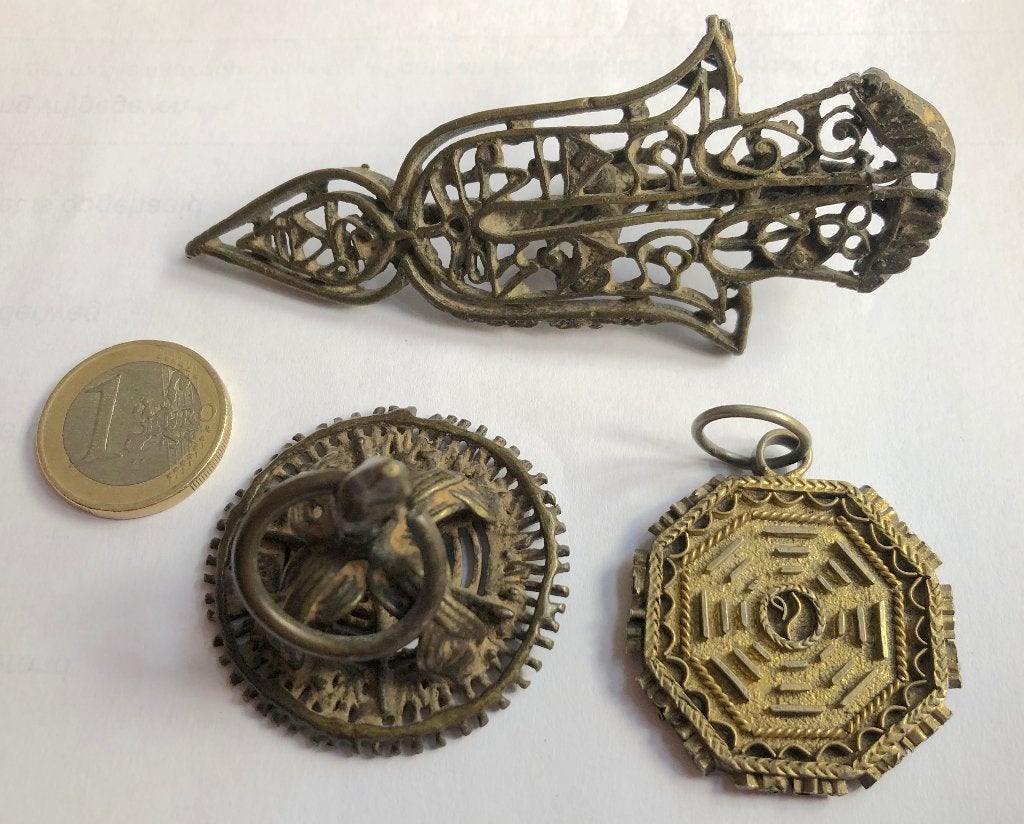 3 oude Hindoe-lichaamsstempels. Chhapa, Antiek en Kunst, Ritueel object, India, Handgemaakt, Ophalen of Verzenden