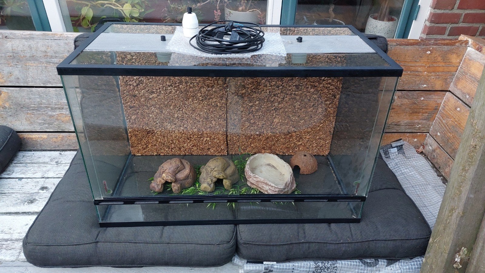 Terrarium 80x50x40 cm met dubbele ventilatie, Dieren en Toebehoren, Ophalen, Gebruikt, Terrarium of Paludarium