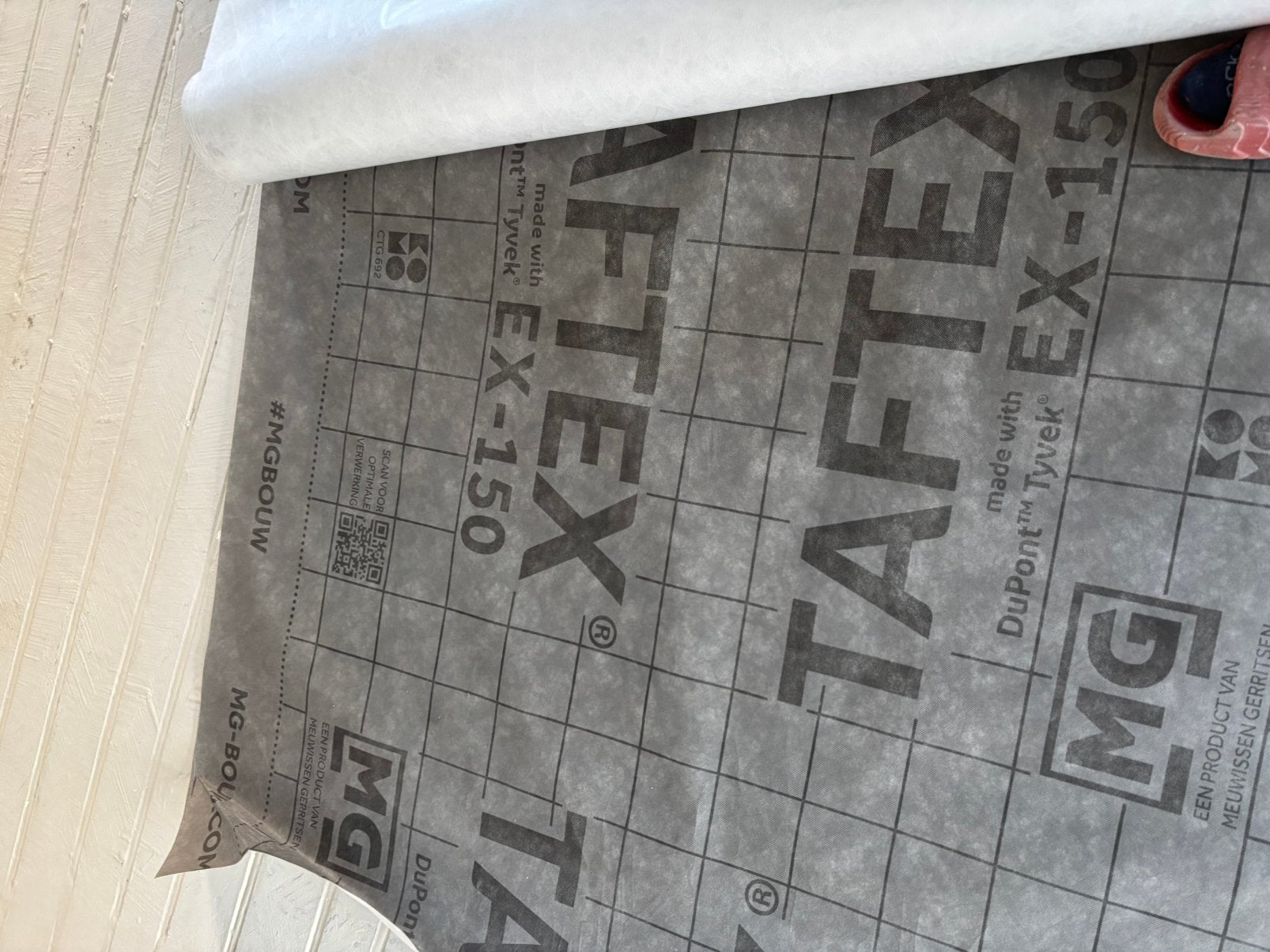 Taftex EX-150 damp-open folie spinvlies 1500mm, Doe-het-zelf en Verbouw, Isolatie en Afdichting, Minder dan 4 cm, Overige materialen