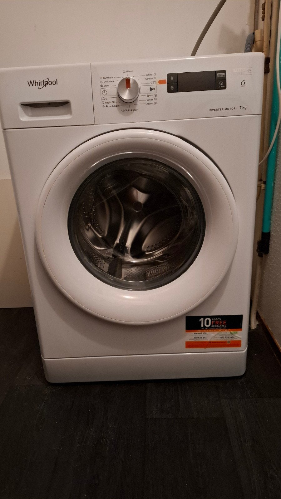 Wirlpool wasmachine 7kg, Witgoed en Apparatuur, Ophalen, Minder dan 85 cm, Zo goed als nieuw, 1200 tot 1600 toeren