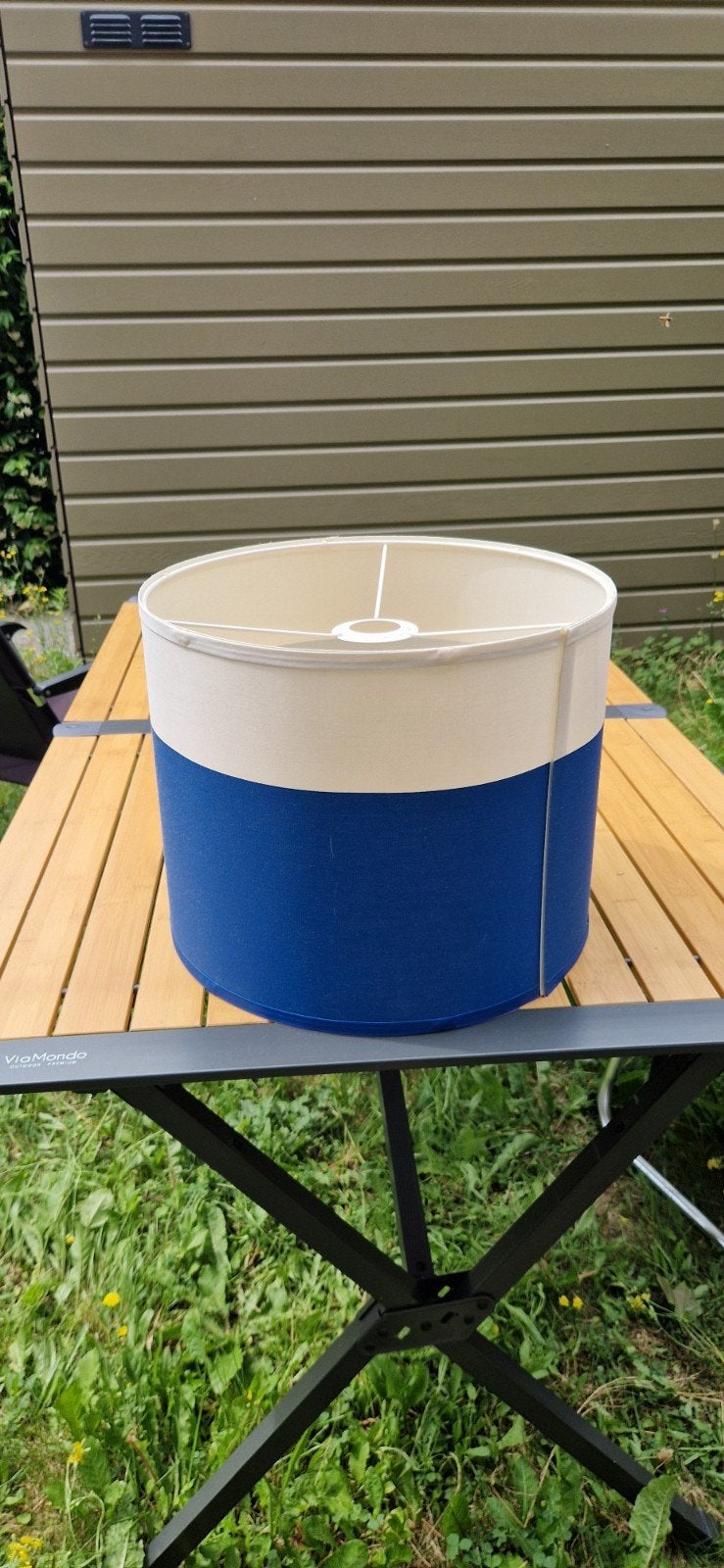 Blauw-witte lampenkapvan Ikea, Rond, 30 cm, Ophalen of Verzenden, Zo goed als nieuw