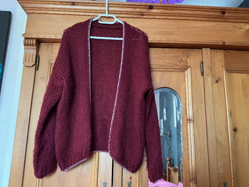 Bordeaux vest met een zilver randje. Denk maat m, Ophalen of Verzenden, Zo goed als nieuw, Maat 38/40 (M), Rood