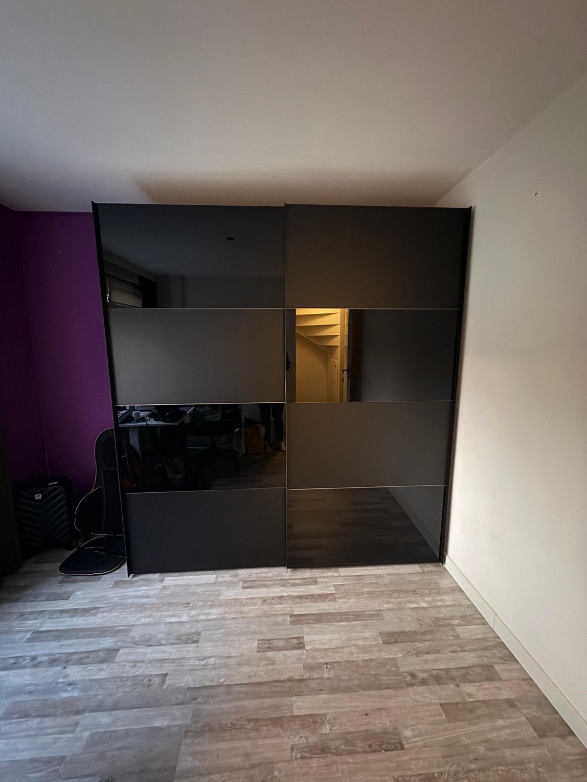 Moderne 2-delige schuifkast, Huis en Inrichting, Kasten | Kledingkasten, Ophalen, 200 cm of meer, Zo goed als nieuw, 200 cm of meer