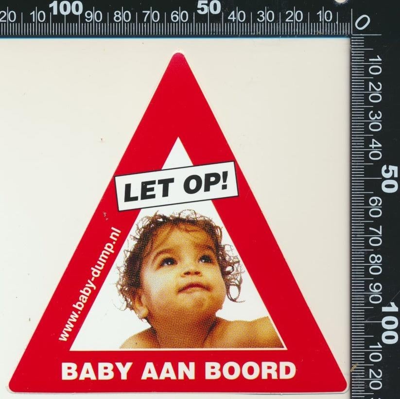 Sticker: Baby Dump - Let op baby aan boord, Ophalen of Verzenden, Zo goed als nieuw, Auto of Motor