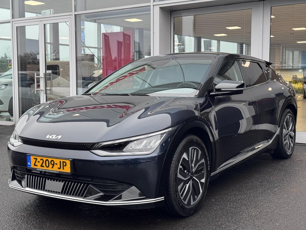Kia EV6 Plus 77.4 kWh Trekhaak 13-polig, stoel ventilatie, s, Auto's, Kia, 228 pk, Achterwielaandrijving, Gebruikt, Blauw