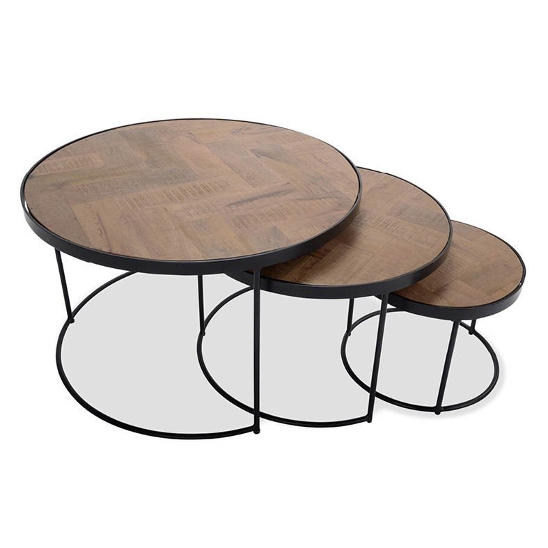 Mango salontafel visgraat nu €199,-, 50 tot 100 cm, Verzenden, Rond, Nieuw