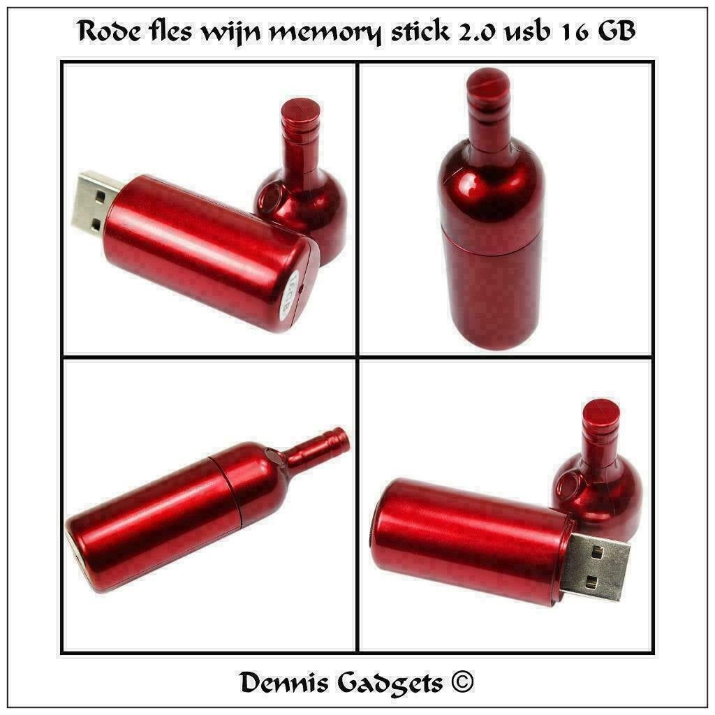 Dennis Gadgets : Fles wijn memory stick 16 GB, Computers en Software, Ophalen of Verzenden, Nieuw