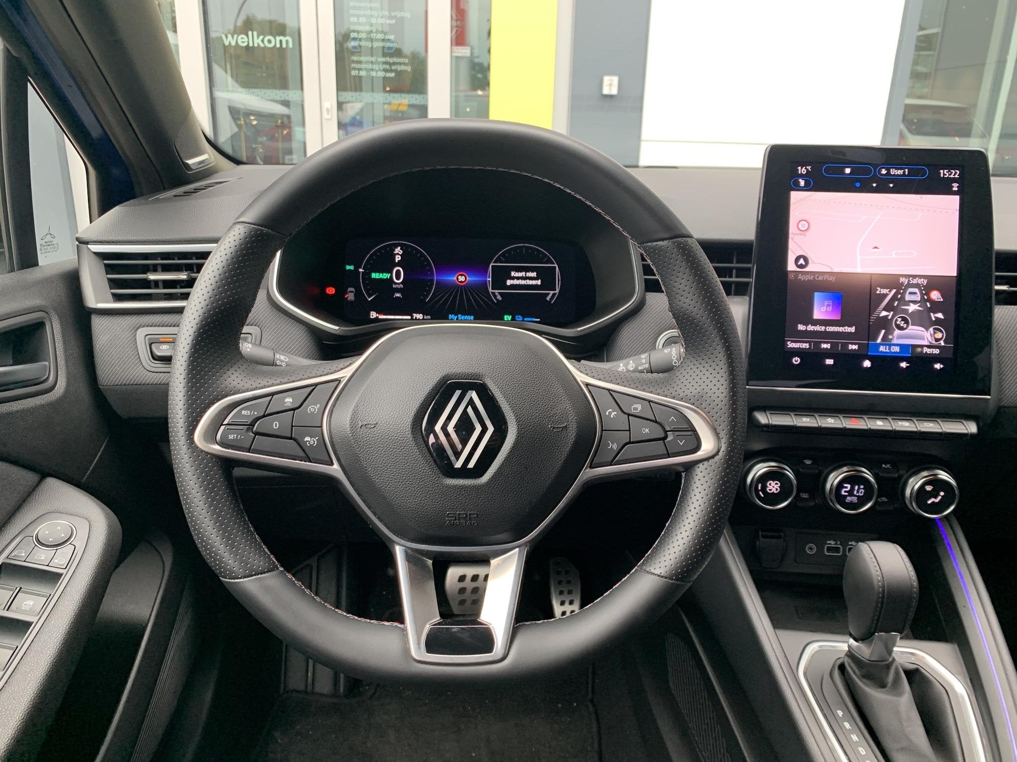 Renault Clio 1.6 E-Tech Full Hybrid 145 esprit Alpine | 360, Gebruikt, Met garantie (alle), Blauw, Leder en Stof