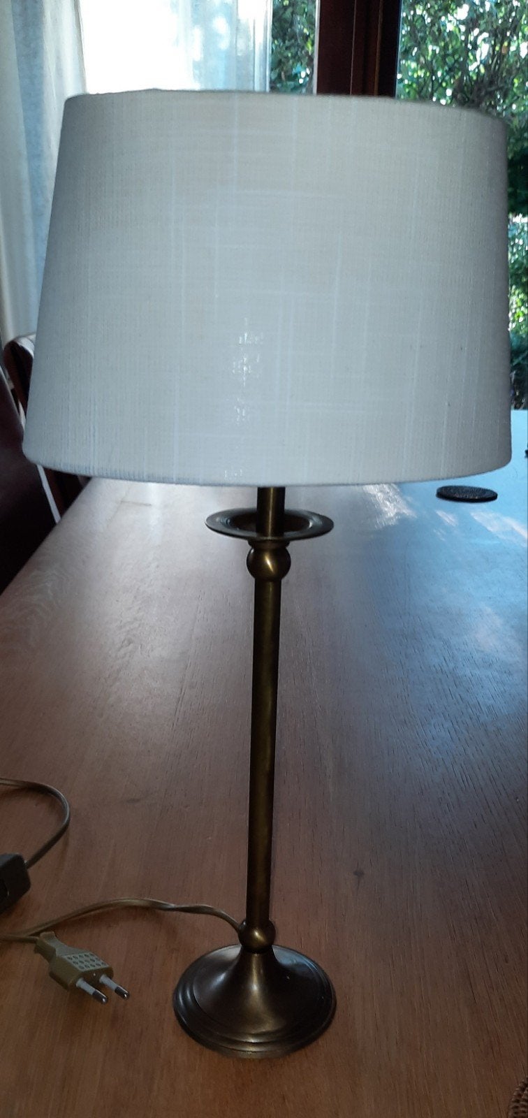 Te koop zgan echt bronzen schemerlamp, 40cm hoog, Ophalen of Verzenden, Schemerlamp
