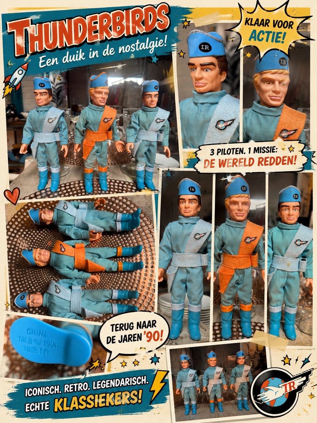 Vintage Thunderbirds, Kinderen en Baby's, Speelgoed | Actiefiguren, Ophalen of Verzenden, Zo goed als nieuw