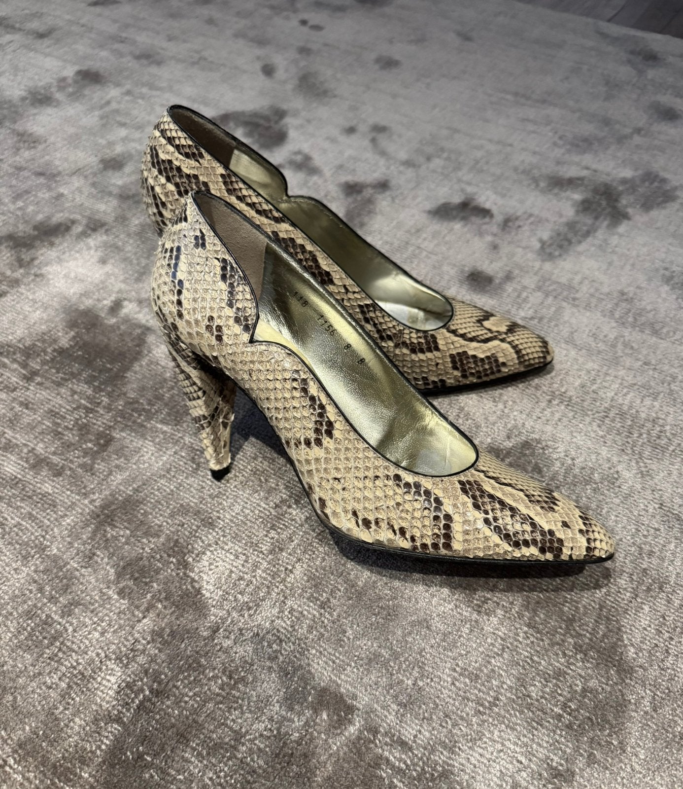 Walter Steiger phyton leren pumps. 38, Ophalen of Verzenden, Zo goed als nieuw, Bruin, Overige materialen