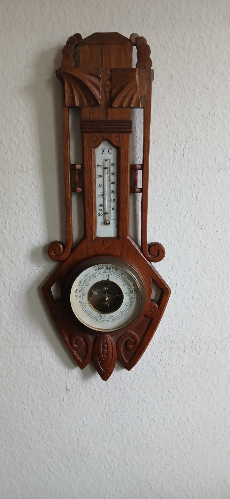 antieke houten weerstation 1913, Ophalen of Verzenden, Gebruikt