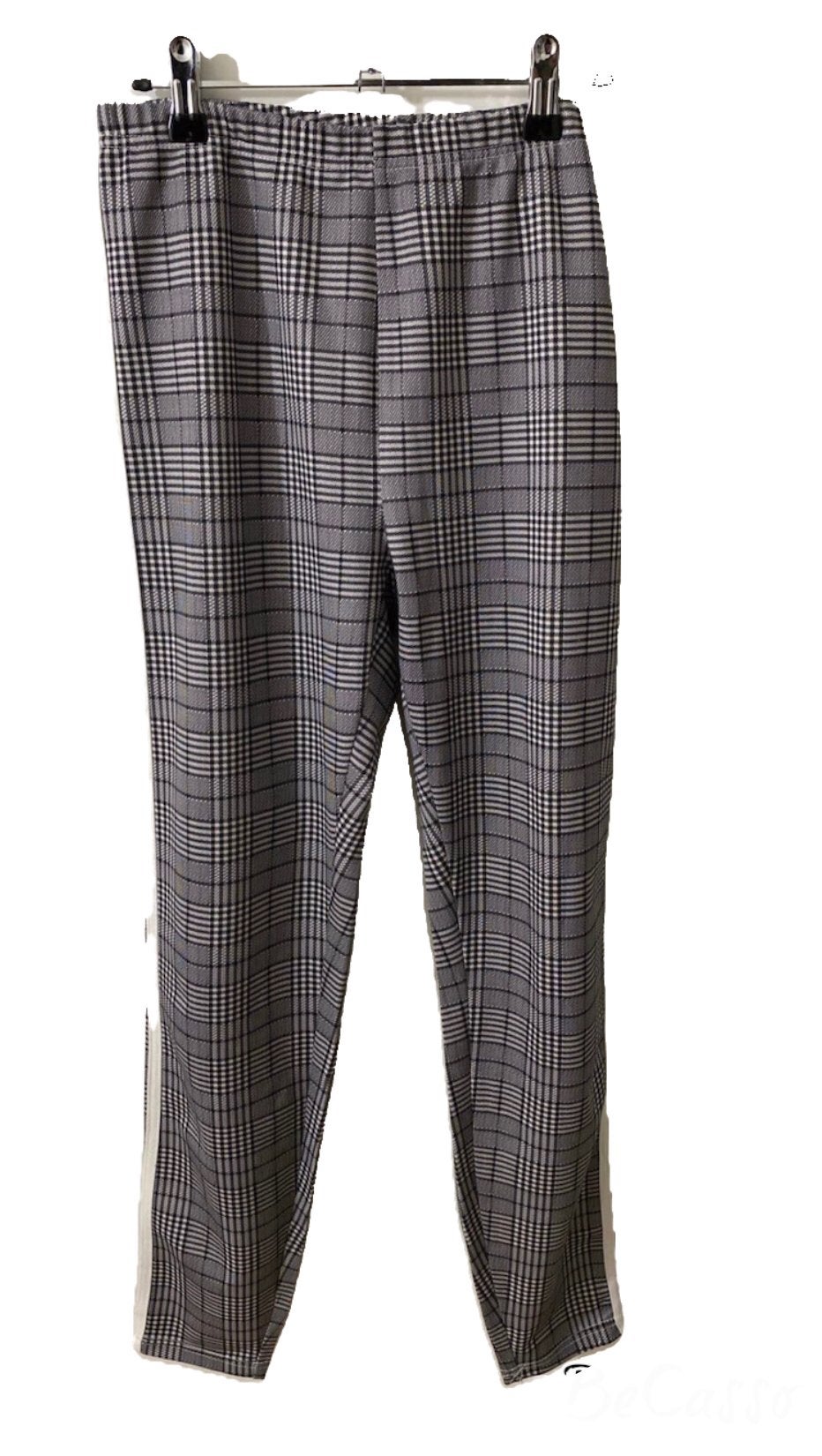 Geruite legging grijs/zwart met witte zijbies, Legging, Meerkleurig, Maat 40/42 (M), Ophalen of Verzenden