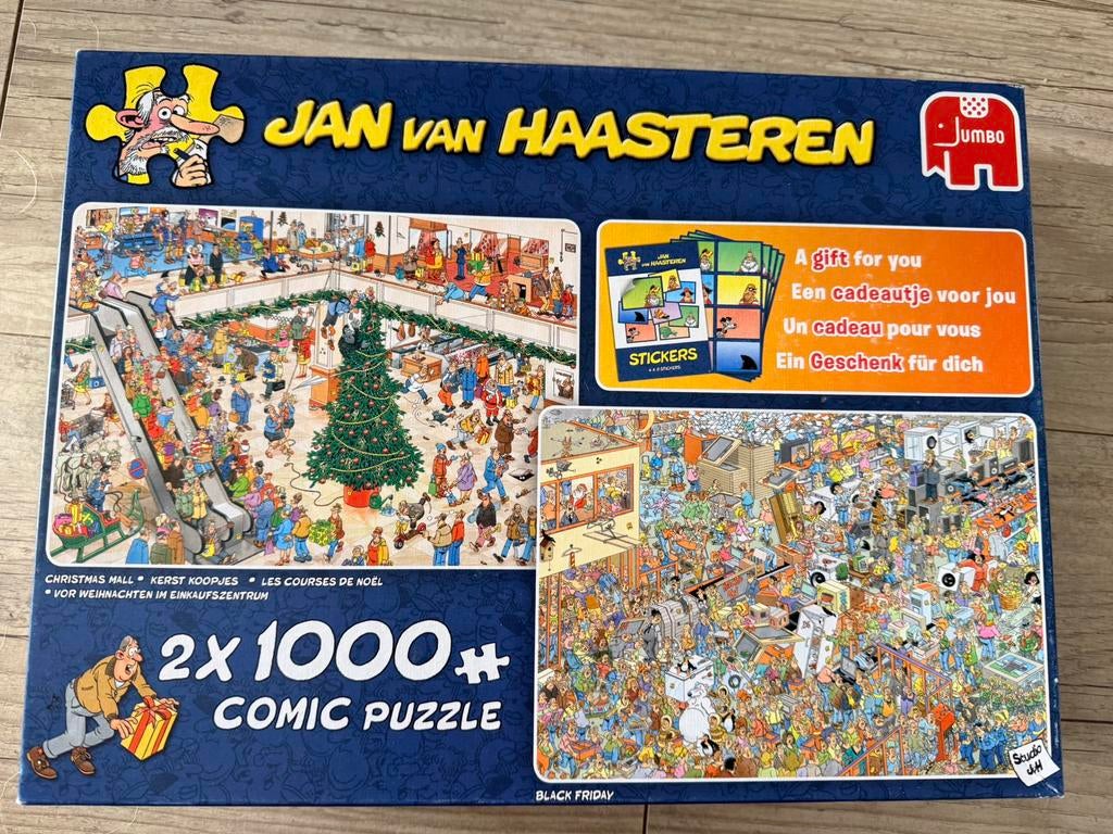 Jan van Haasteren 2x 1000 stukjes feestdagen, Ophalen of Verzenden, 500 t/m 1500 stukjes, Zo goed als nieuw