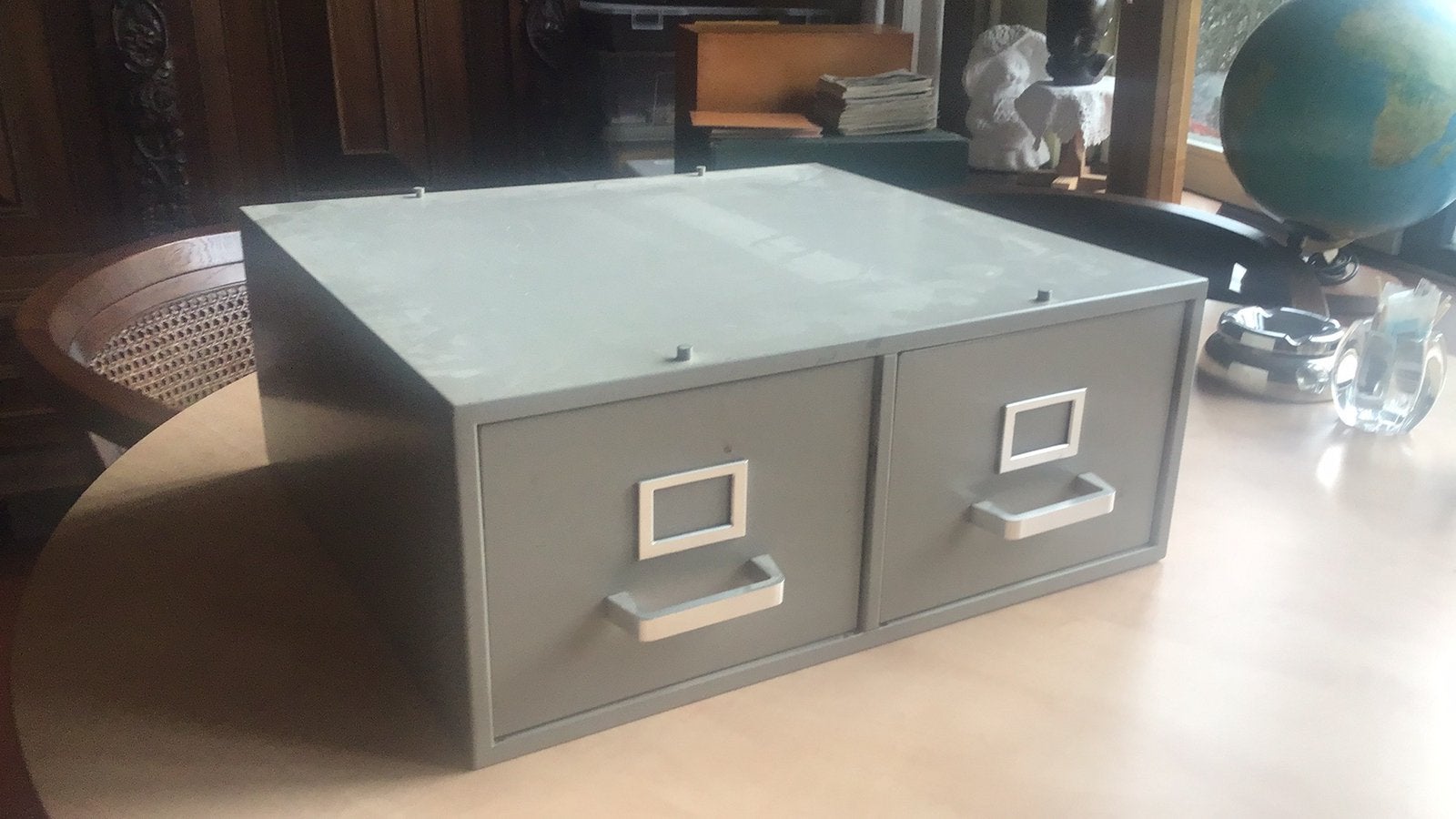 Dubbele metalen kaartenbak voor kaarten van 20 x 12,5 cm, Ophalen of Verzenden
