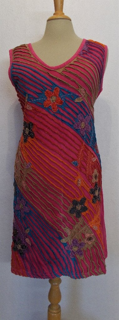 Fleurig 100% katoen Ibiza/hippie look jurkje! M, Maat 38/40 (M), Zo goed als nieuw, Boven de knie, Meerkleurig