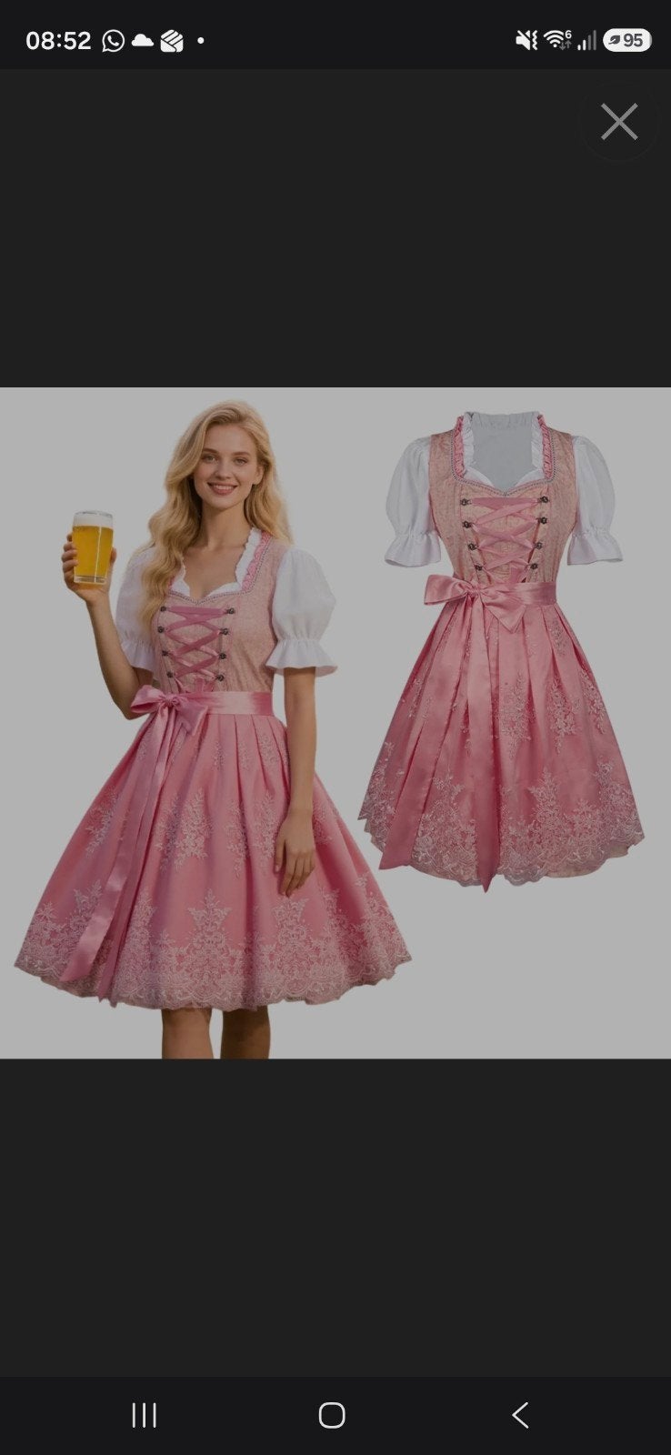 dirndl oktoberfest roze nieuw 3 delig XXL of 44/46, Kleding | Dames, Verzenden, Maat 46/48 (XL) of groter, Nieuw, Overige thema's