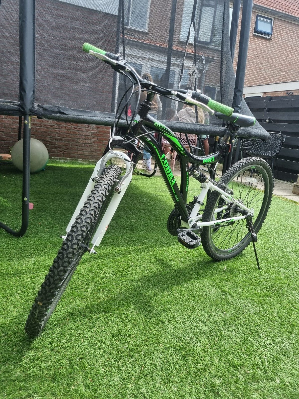 Cobra NR1 Mountainbike Zwart/Groen - Voor- en Achtervering, Ophalen