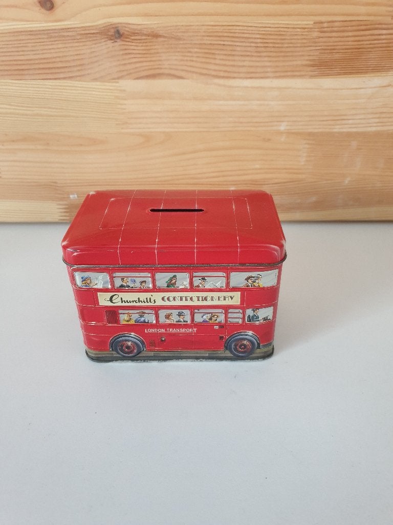 Blik/Spaarpot - Churchill's Double-Decker Bus, Ophalen of Verzenden, Gebruikt, Metaal of Blik, Overige thema's