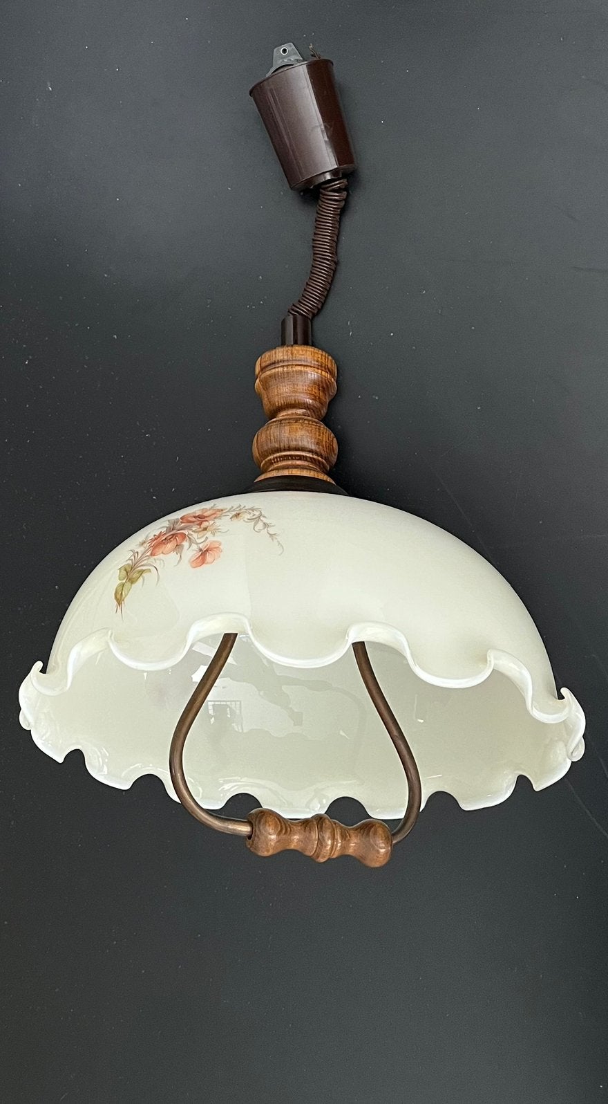 vintage Italiaanse hanglamp, Ophalen, Gebruikt, Vintage Italiaanse, E27 (groot)