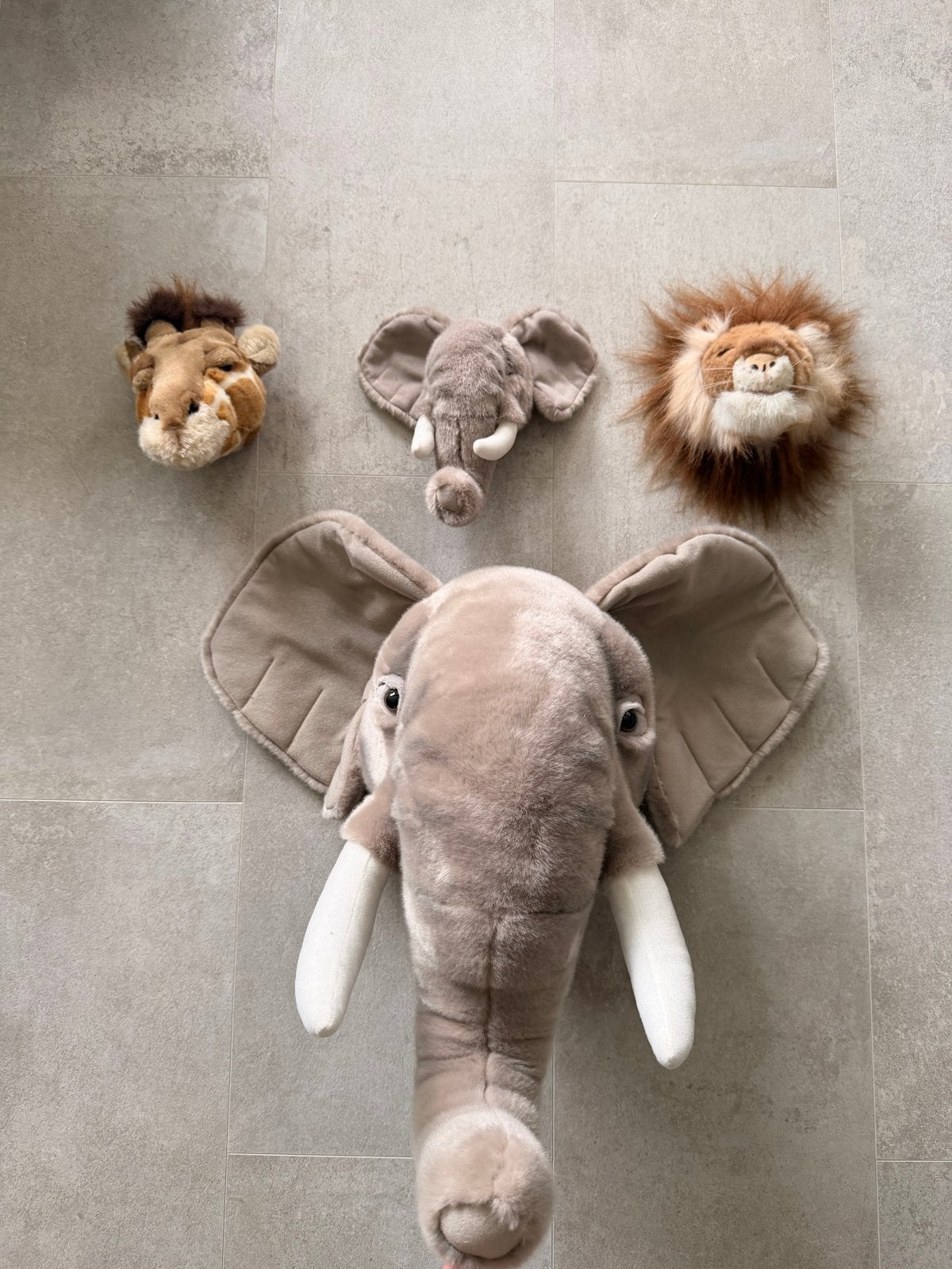 Wild&Soft Olifanten kop + Miniset, Kinderen en Baby's, Kinderkamer | Inrichting en Decoratie, Ophalen, Zo goed als nieuw, Wanddecoratie