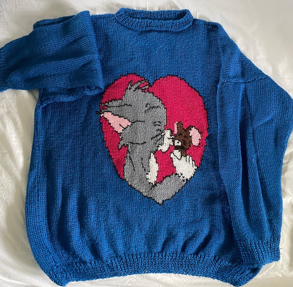 Tom en Jerry trui XL, Ophalen of Verzenden, Zo goed als nieuw, Maat 56/58 (XL), Blauw