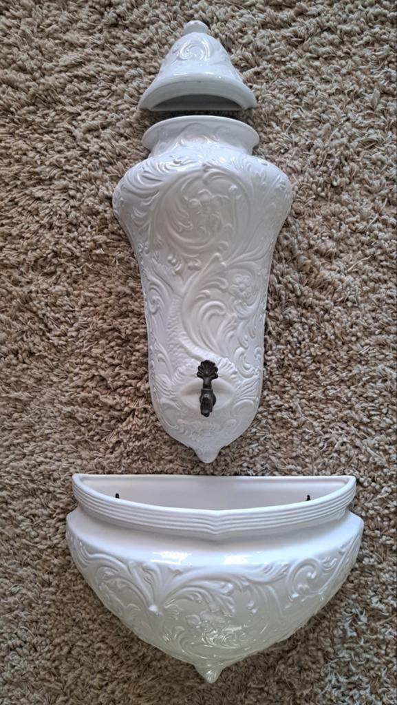 Decoratieve Wandfontein Keramiek - Wit, Made in Italy, Ophalen of Verzenden