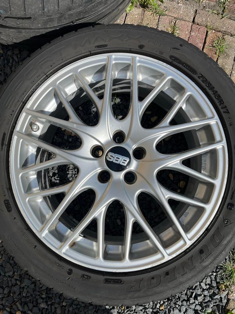 BBS Velgen met Zomerbanden - 17 inch, Auto-onderdelen, Banden en Velgen, Ophalen, Gebruikt, Banden en Velgen, 17 inch