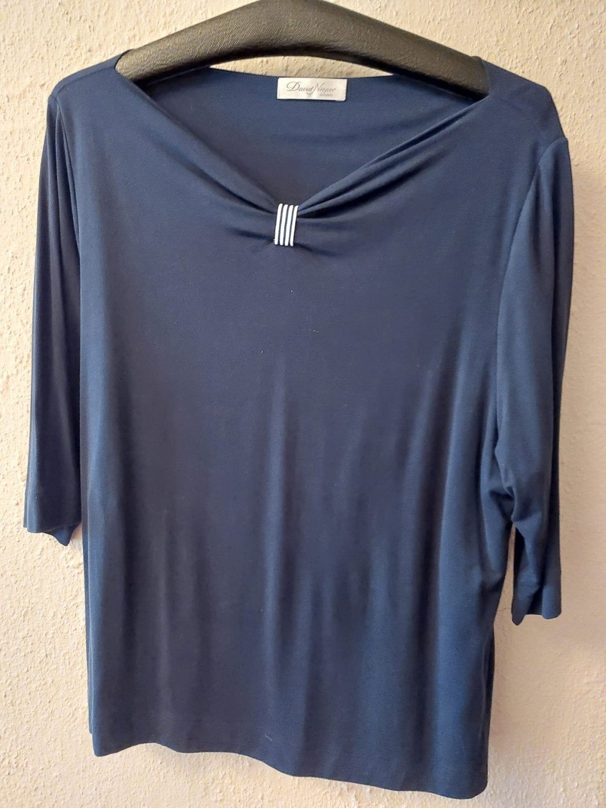 David Nieper, donkerblauw shirt, maat 48, Ophalen of Verzenden, Maat 46/48 (XL) of groter, Blauw, Korte mouw