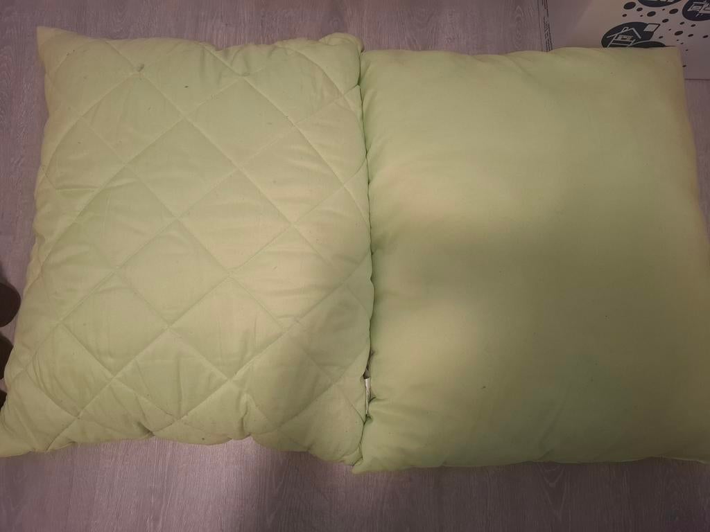 2 kussens - Lime groen, Huis en Inrichting, Ophalen of Verzenden, Zo goed als nieuw, Groen, Rechthoekig