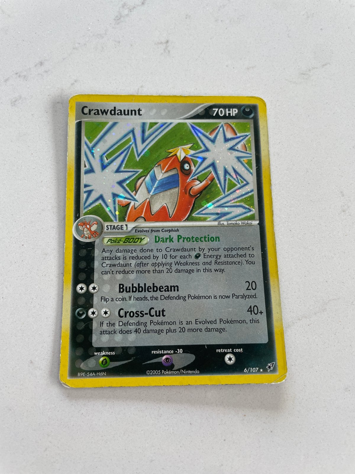 Crawdaunt Pokémon Kaart 6/107 Holo Rare EX Delta Species, Ophalen, Gebruikt, Losse kaart, Foil