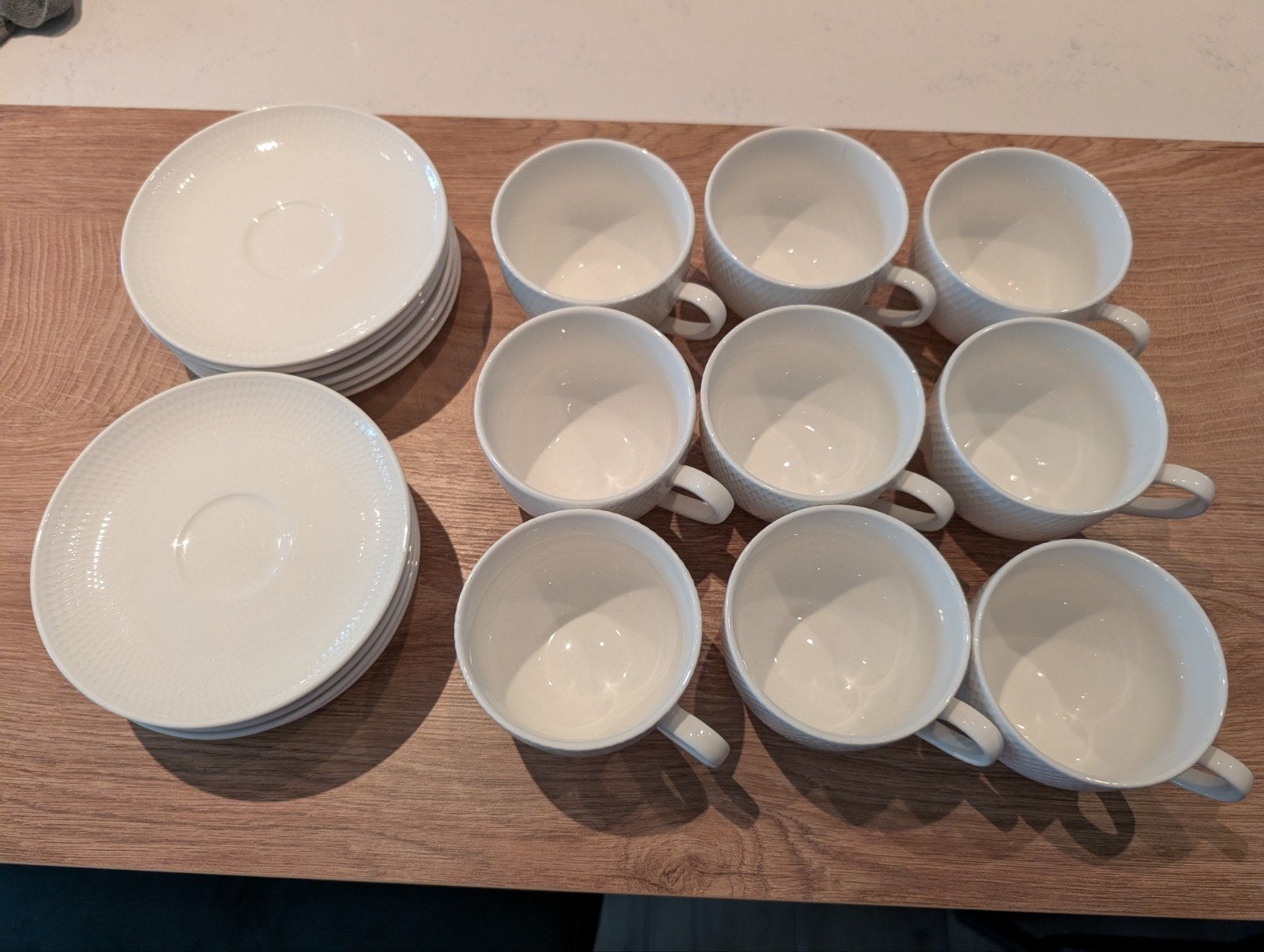 Maxwell & Williams White Basic Diamonds koffiekopjes (9 st.), Gebruikt, Overige merken, Ophalen of Verzenden, Modern
