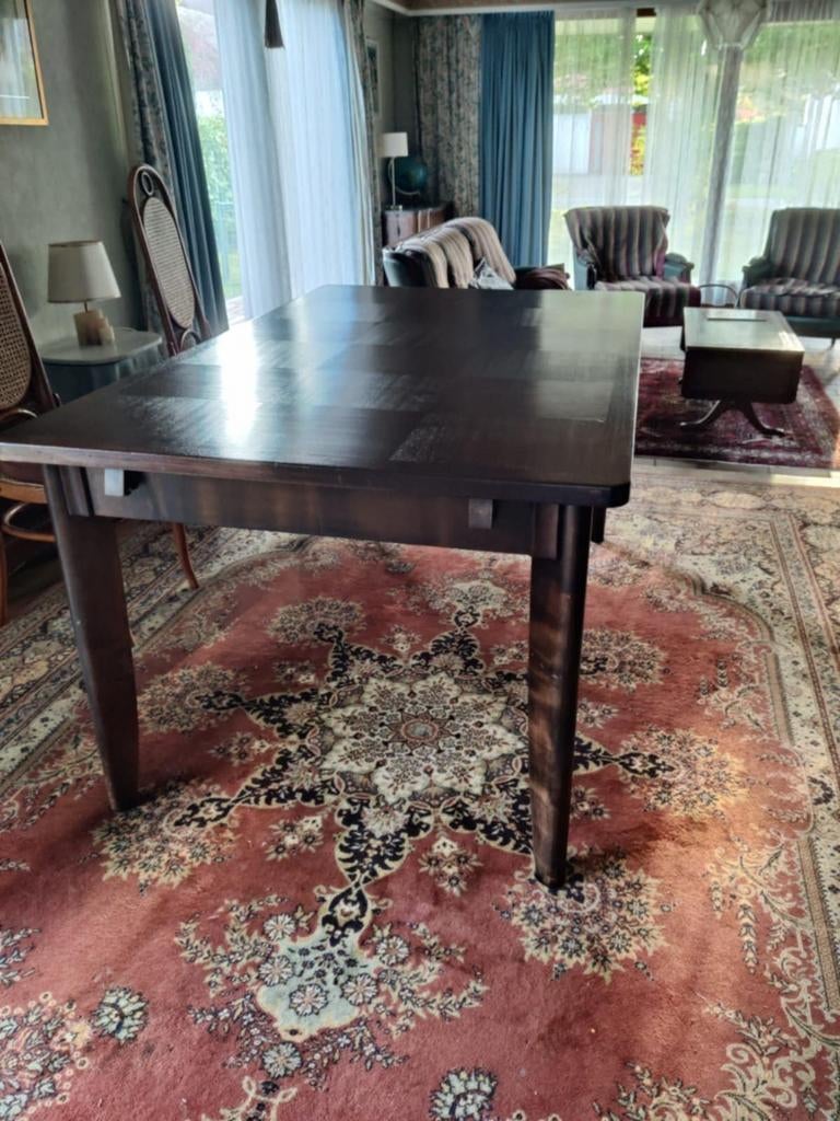 Mahonie houten tafel(1960).Afmetingen 160 cm op 100cm., Ophalen of Verzenden