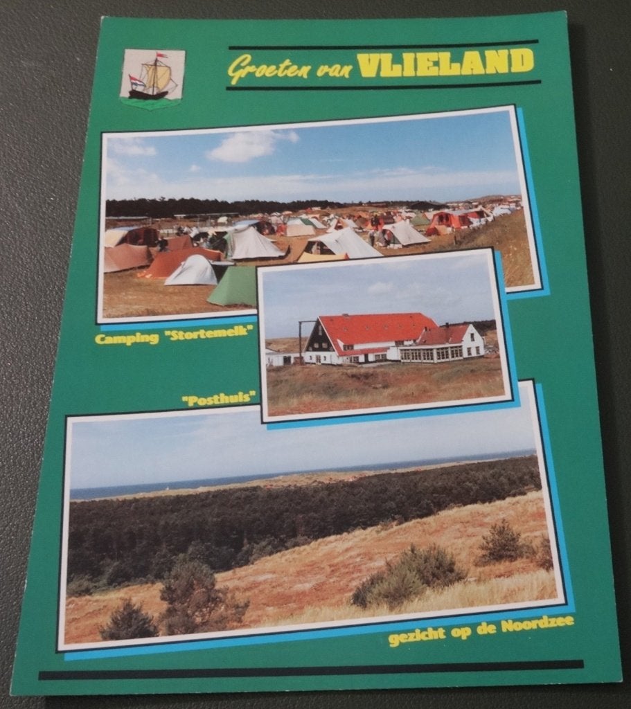 Vlieland - 3-luik - Camping - Posthuis - Noordzee - KPN01, Verzenden, 1980 tot heden, Ongelopen, Waddeneilanden