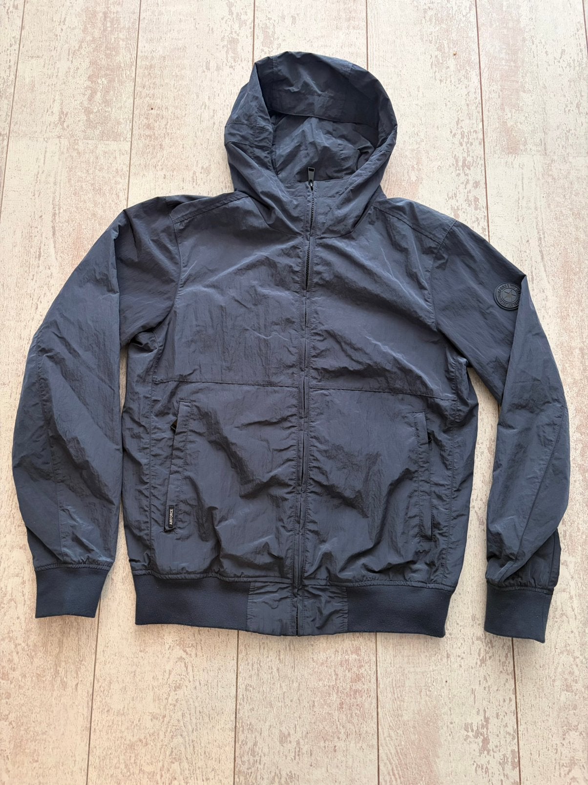 Airforce Jacket Zwart Heren S – Tussenjas met Capuchon, Ophalen of Verzenden, Zo goed als nieuw, Maat 46 (S) of kleiner, Blauw