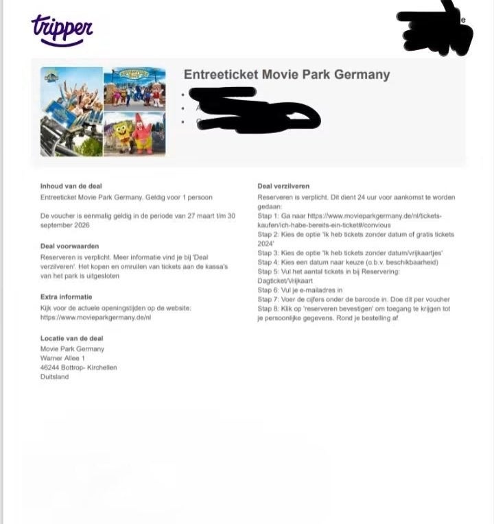 Pretpark tickets, Twee personen
