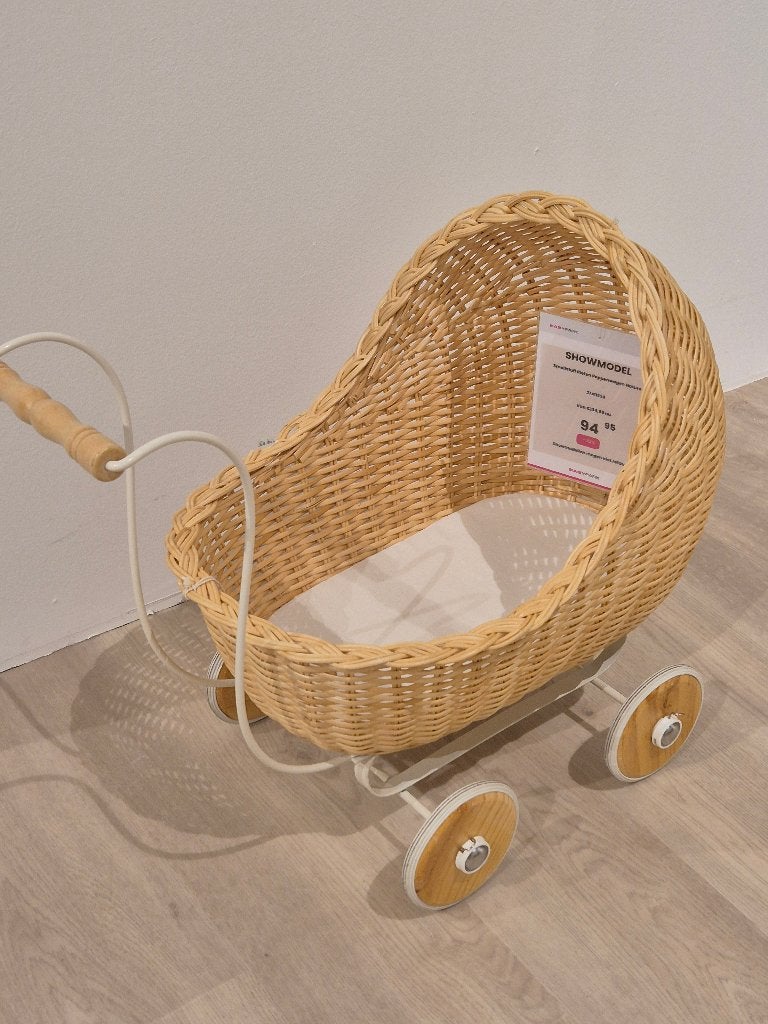 Smallstuff Rieten Poppenwagen Nature, Ophalen, Babypop