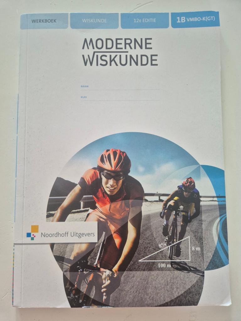 Moderne Wiskunde Werkboek 1B VMBO-K(GT) 12e editie, VMBO, Wiskunde A, Ophalen of Verzenden, Zo goed als nieuw