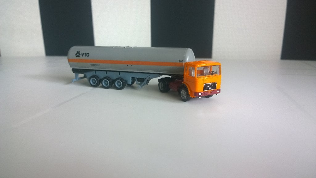 Herpa m.a.n met vtg tankoplegger, Ophalen, Gebruikt, Bus of Vrachtwagen, Herpa