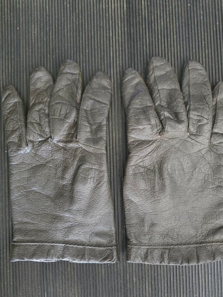 Vintage donkerbruine Pekari-leren dames handschoenen, maat 7, Ophalen of Verzenden, Handschoenen