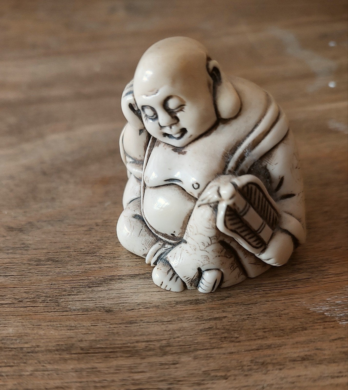 Kleine Boeddha beeldje - Wit/Crème, Verzenden, Zo goed als nieuw, Steen/keramiek, Wit