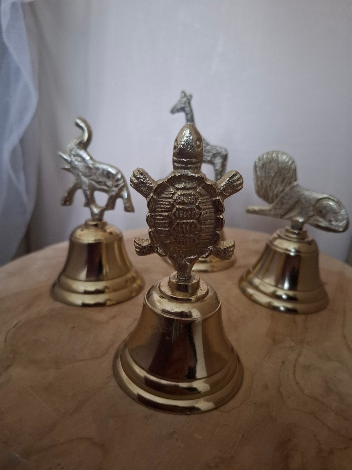 Messing tafelbellen 4 stuks, Antiek en Kunst, Ophalen