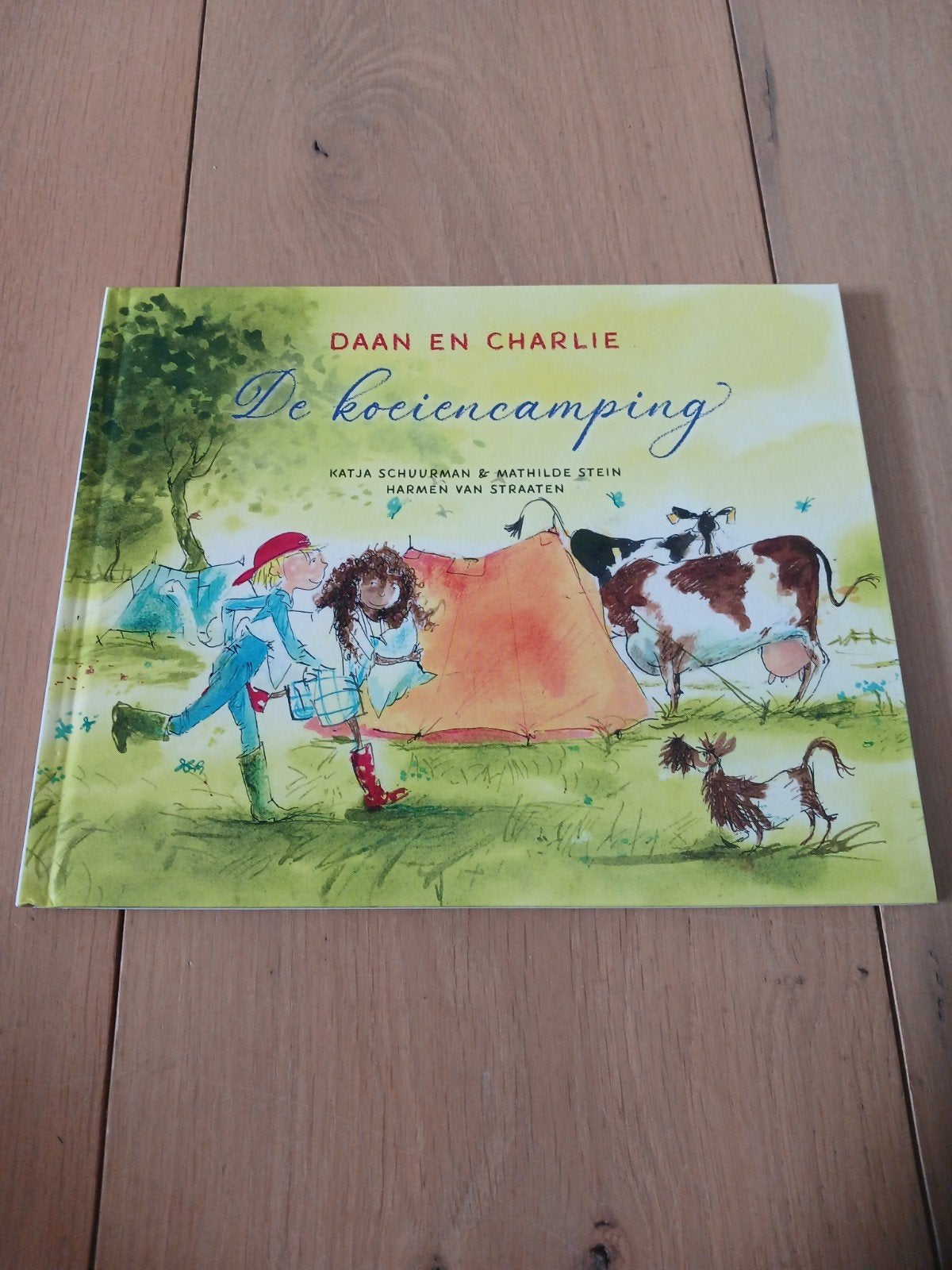Daan en Charlie: De Koeiencamping - Kinderboek, Boeken, Ophalen of Verzenden, Zo goed als nieuw, Katja Schuurman & Mathilde Stein