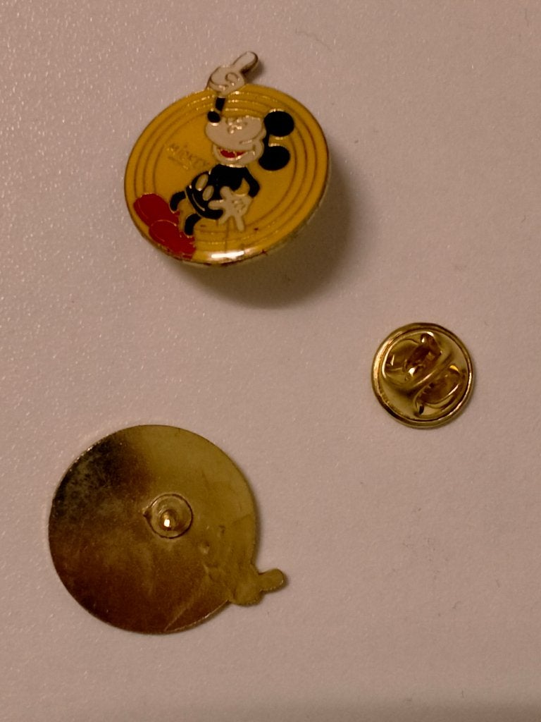 Mickey Mouse ronde logo vintage pin Disney tekenfilm muis, Ophalen of Verzenden, Gebruikt
