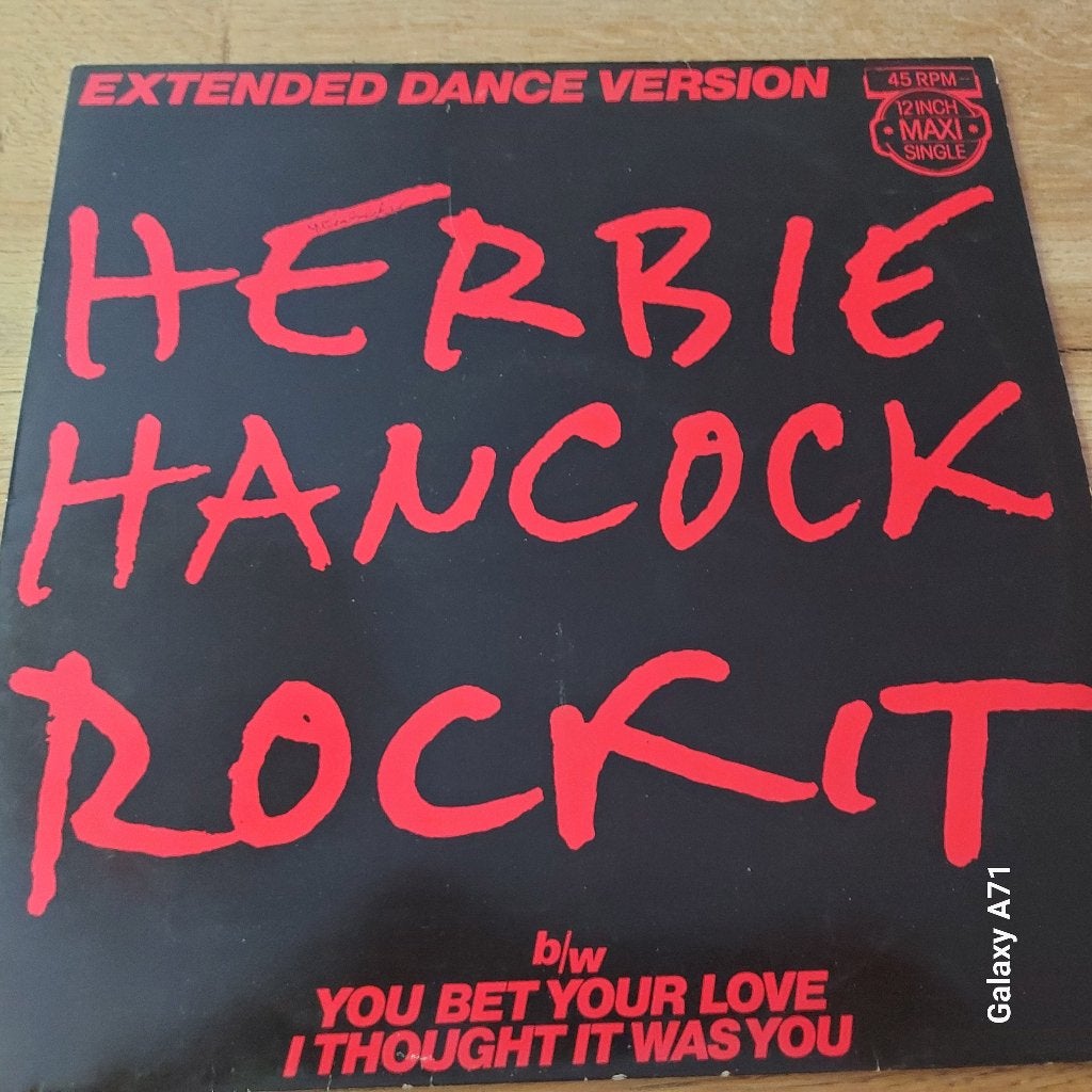 12" Maxisingel Herbie Hancock - Rock It / You Bet Your Love, Gebruikt, Ophalen of Verzenden, Fotohoes, Disco