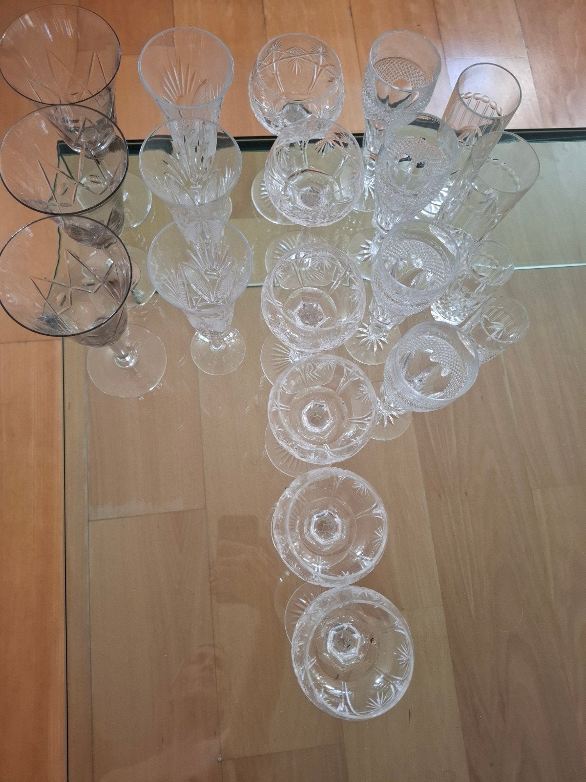kristallen glazen - diverse soorten, Antiek en Kunst, Antiek | Glas en Kristal, Ophalen