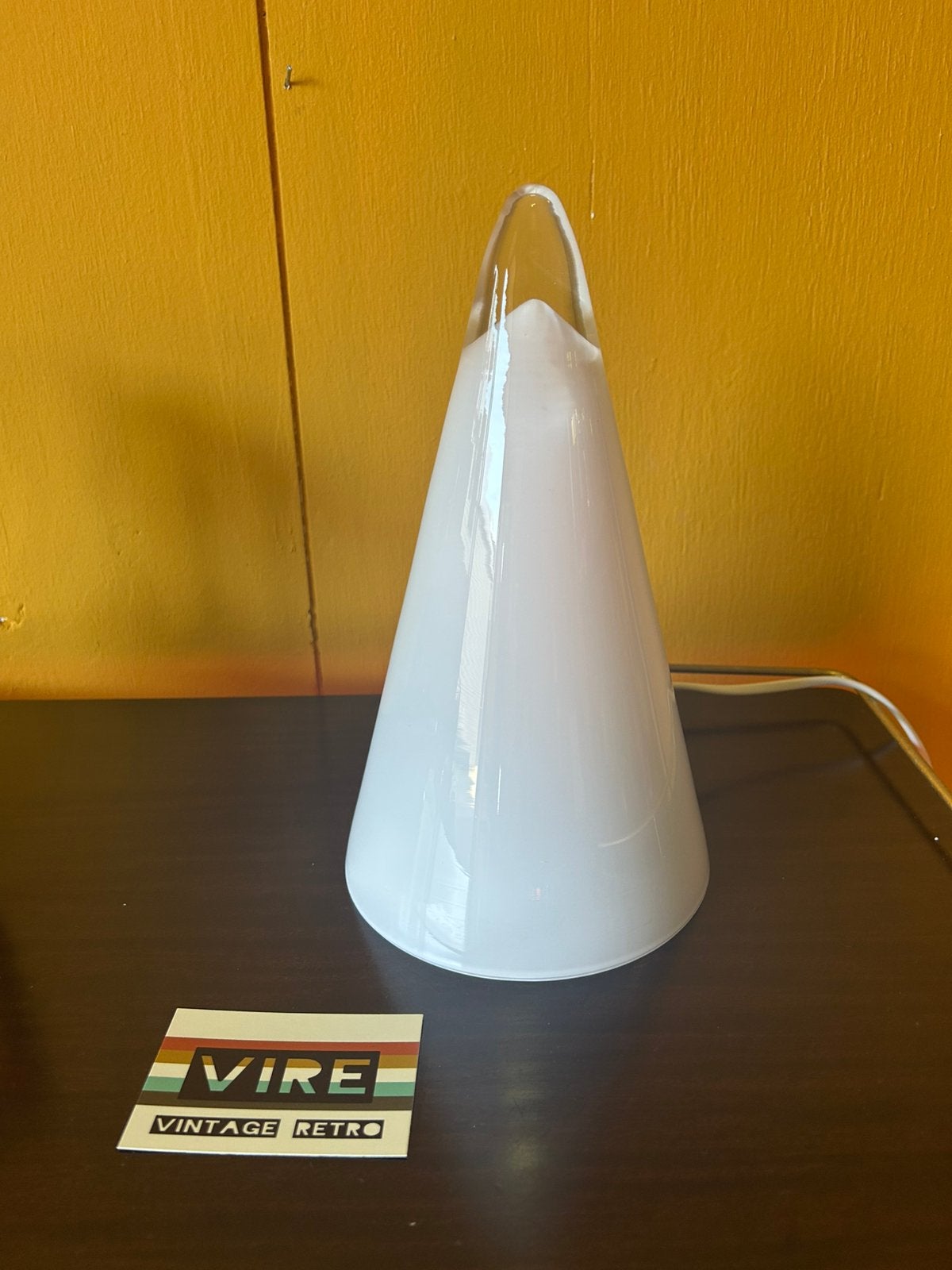 Vintage jaren 80 witte glazen kegel lamp, Ophalen of Verzenden, Huis en Inrichting