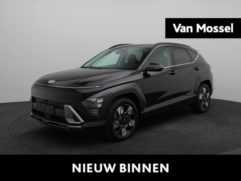 Hyundai Kona 1.6 GDI HEV Premium Sky | Panoramadak | Stoelve, Auto's, Hyundai, 137 pk, Euro 6, Met garantie (alle), Zwart